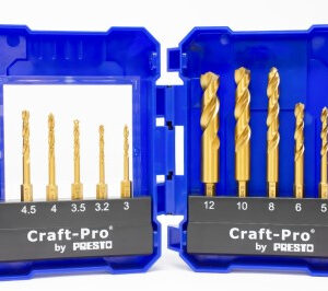 PRESTO M10 HSS TiN IMPACT DRILL BIT SET 1/4" HEX SHANK 3mm - 12mm