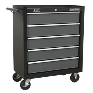 American PRO® Rollcab 5 Drawer - Black/Grey