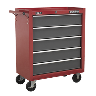 American PRO® Rollcab 5 Drawer - Red/Grey