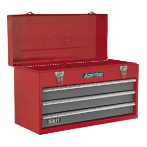 American PRO® Tool Chest 3 Drawer - Red/Grey