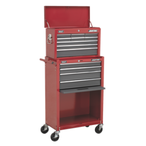 American PRO® Topchest & Rollcab Combination 13 Drawer - Red/Grey